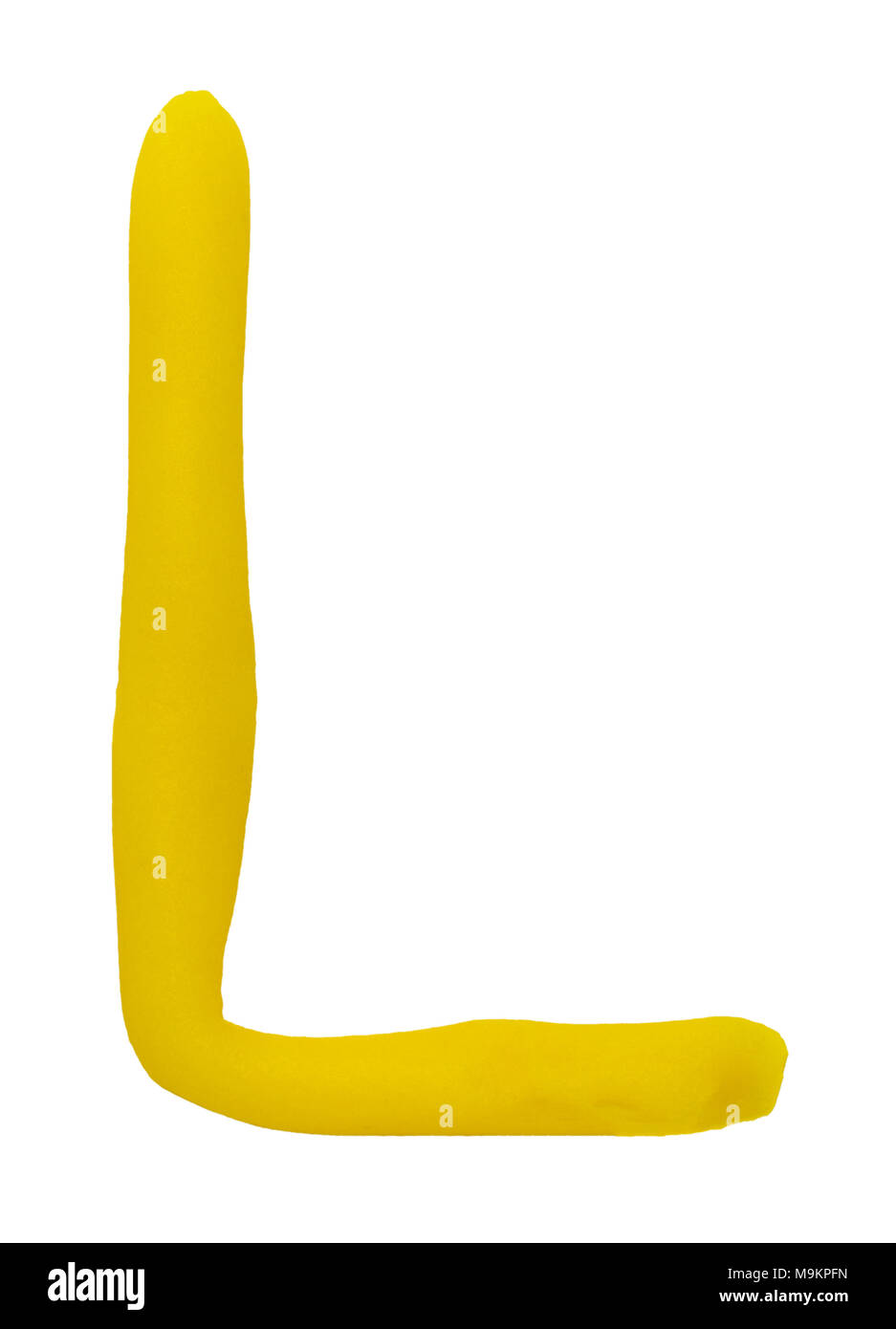 Plasticine letter L isolated on a white background. Stock Photo