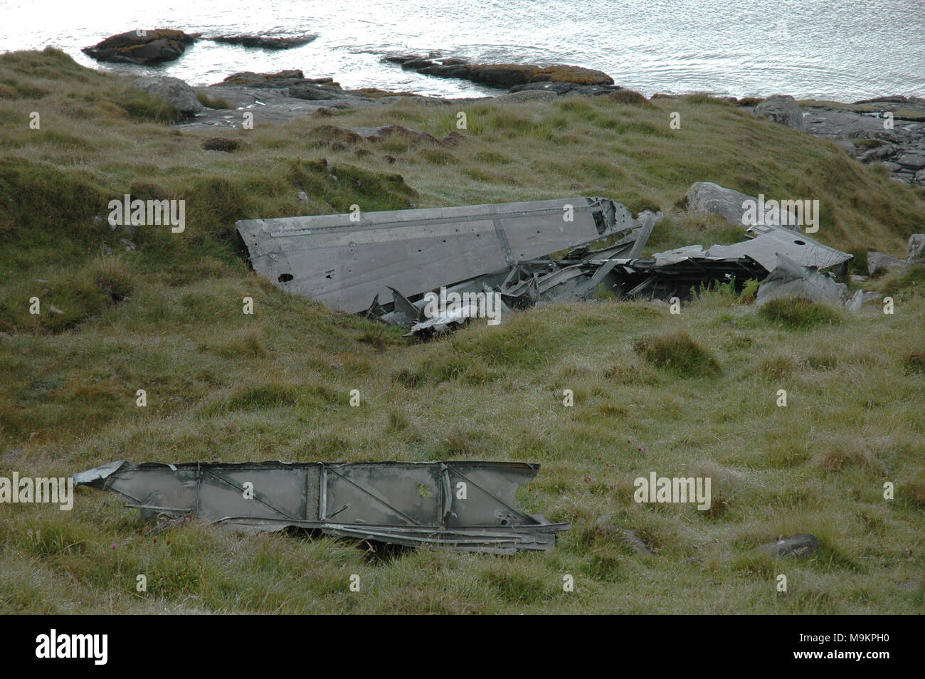 Catalina Wreckage on Vatersay, Western Isles Stock Photo