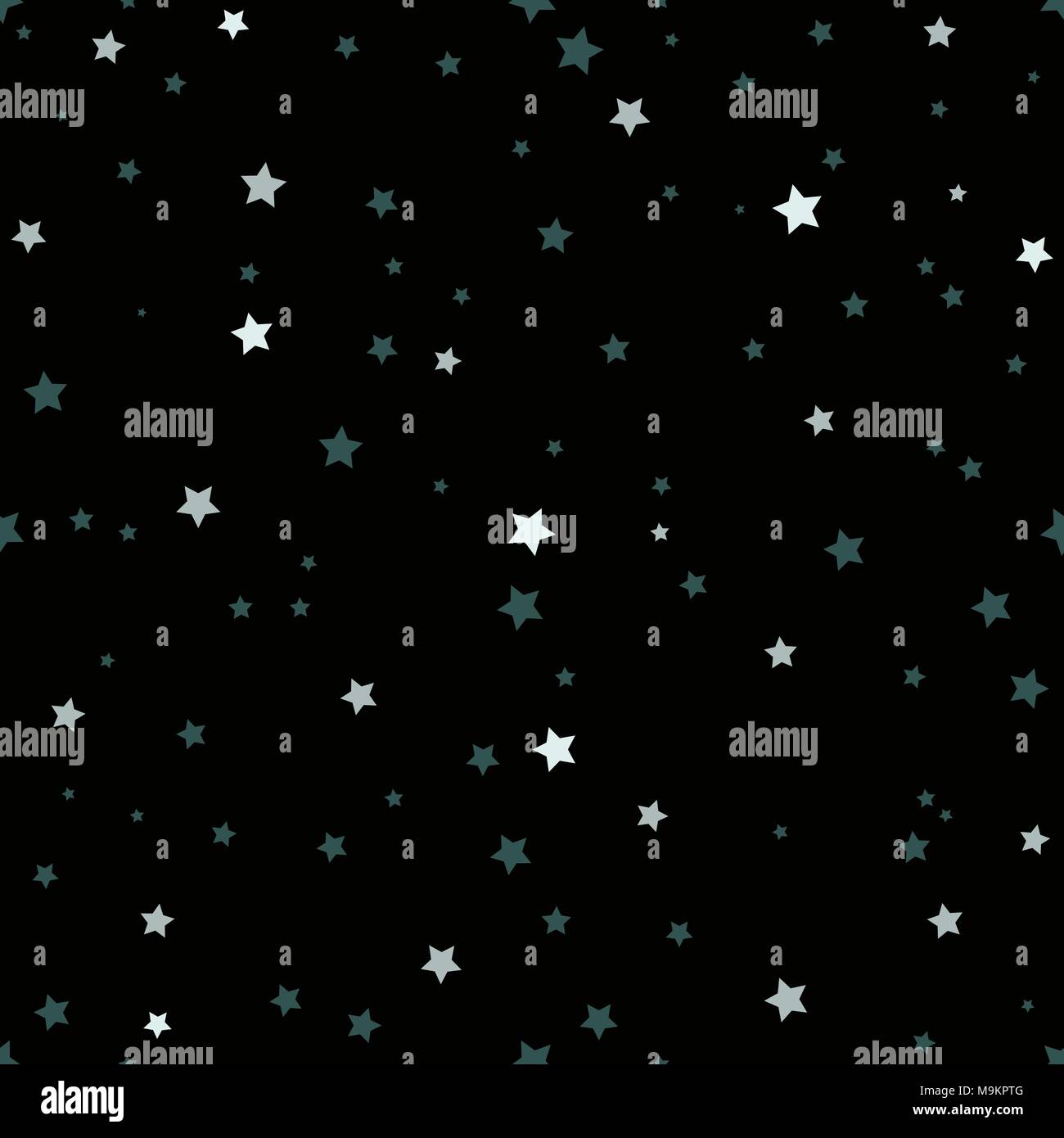 Seamless vector pattern with white stars on black for wrapping, kraft ...