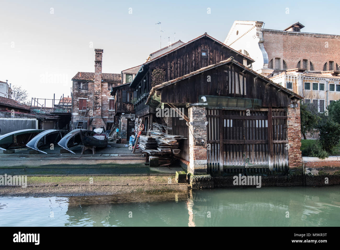 ITaly, Venice - Ordinary day in Venice, Italy with canals and gondolas around the city Stock Photo