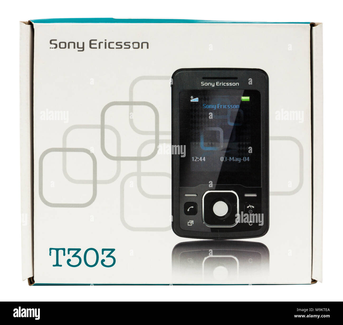 Sony Ericsson T303 mobile phone from 2008, weighing 90g and featuring a WAP browser to (very slowly) access the Internet before 3G/4G existed. Stock Photo