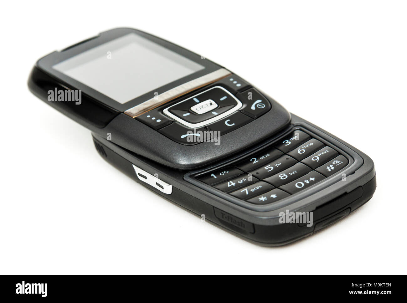 Samsung SGH-D600 mobile phone from 2005, with a 2MP camera, weighing 103g and featuring a WAP browser to (very slowly) access the Internet. Stock Photo