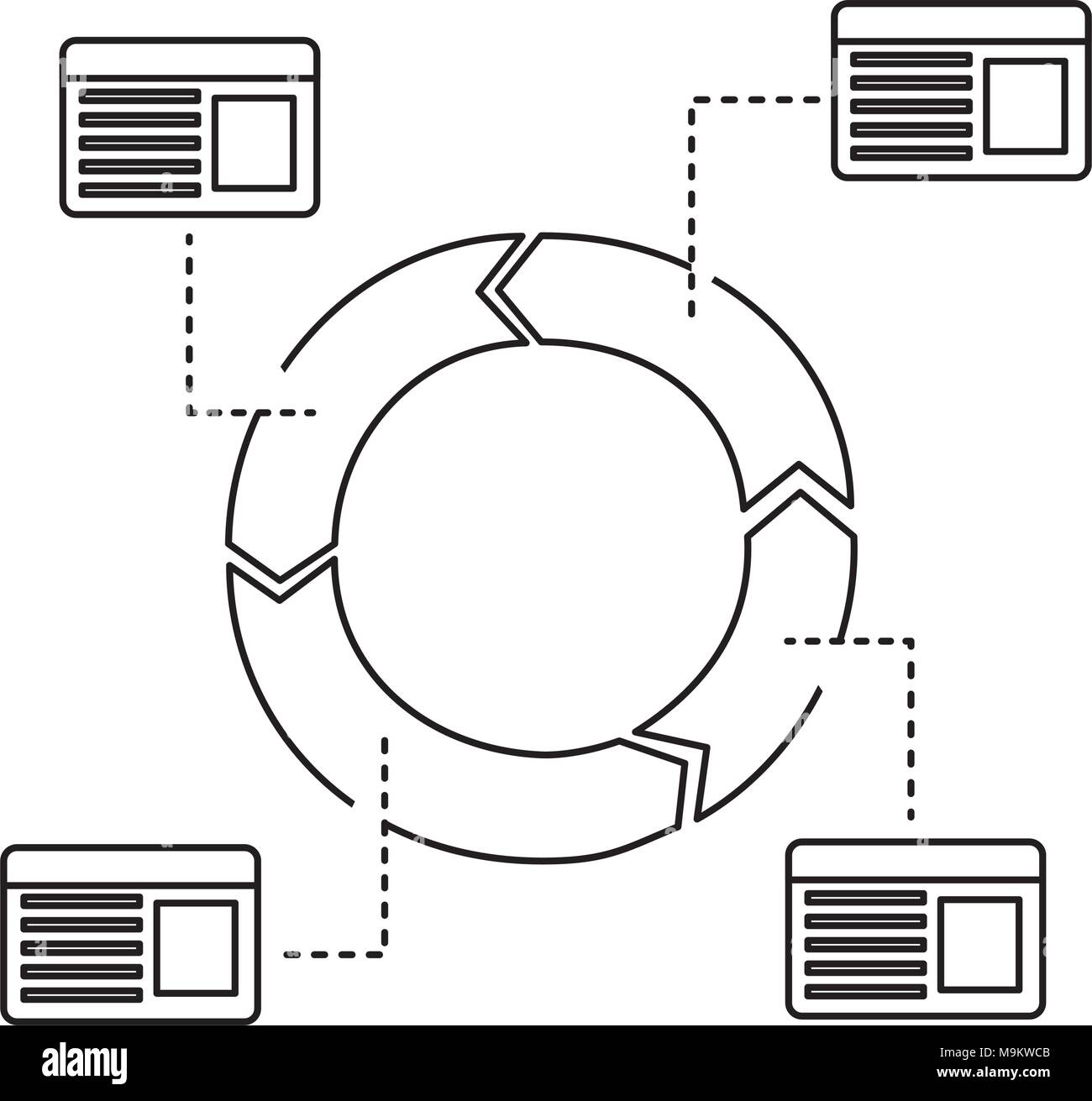 Statistic Rond cycle round diagram chart statistics information Stock Vector Image ...