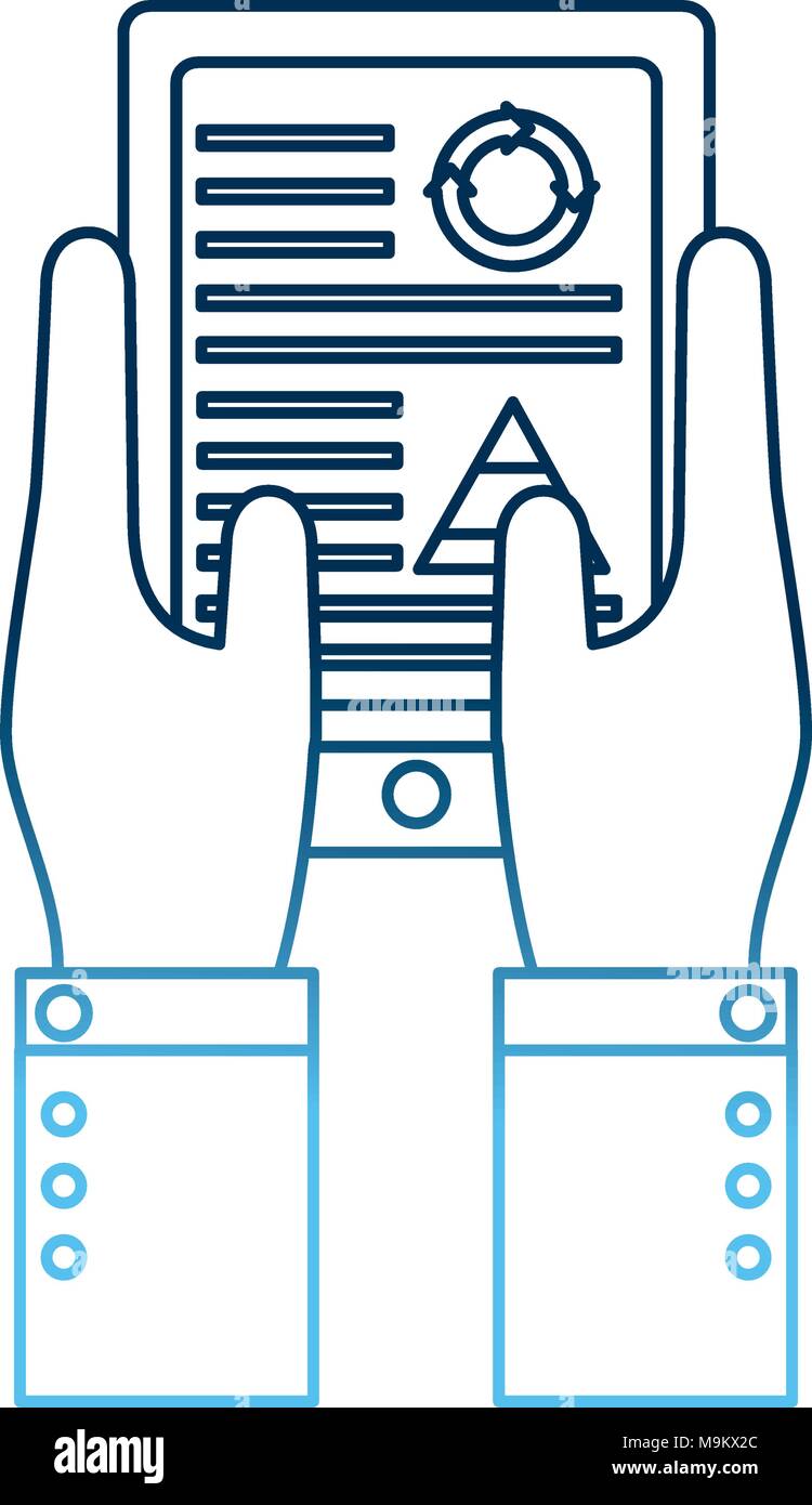 hand holding smartphone statistic on screen report Stock Vector