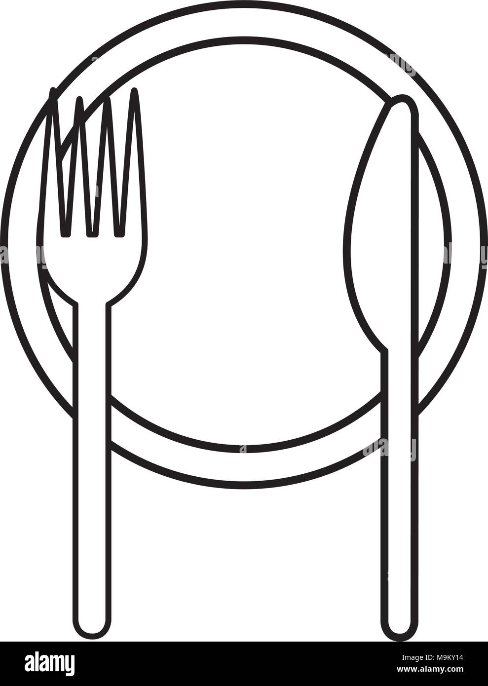 chicken utensils dish fork and knife Stock Vector Image & Art Alamy