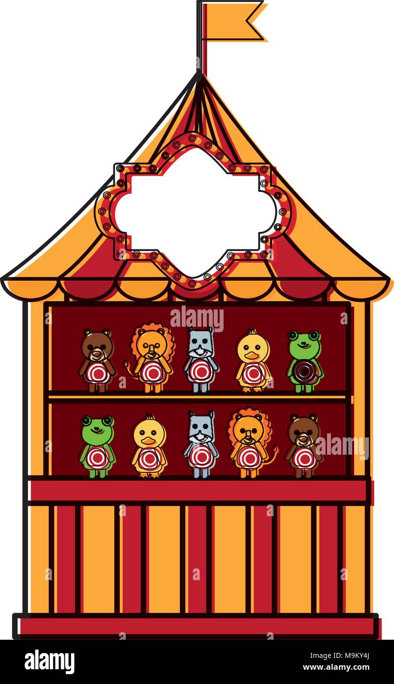 shooting game toy animal amusement park carnival Stock Vector