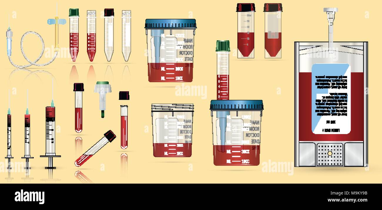 Realistic medical supplies. For blood collection set, for short term