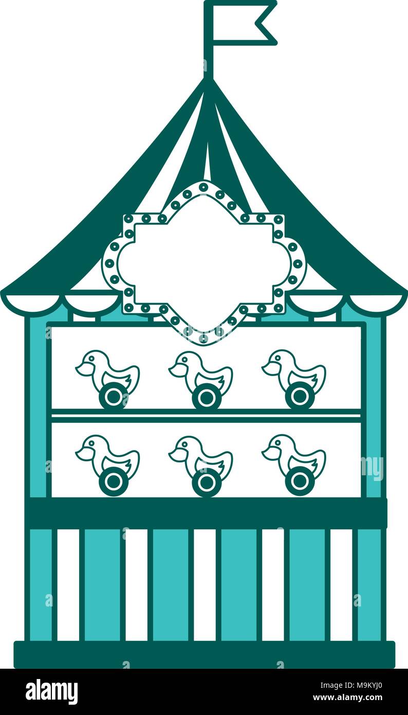 carnival shooting game with targets on ducks Stock Vector