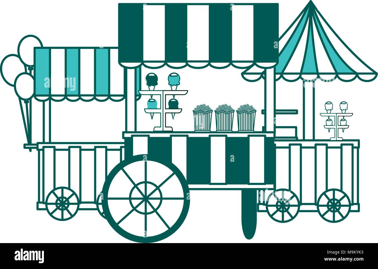 carnival circus booths food ice cream balloons Stock Vector Image & Art ...
