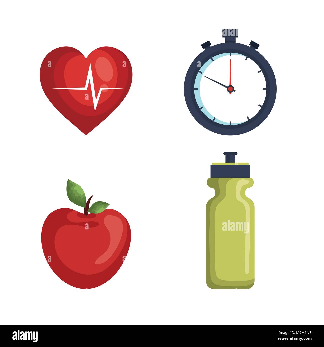 healthy lifestyle set icons Stock Vector Image & Art - Alamy