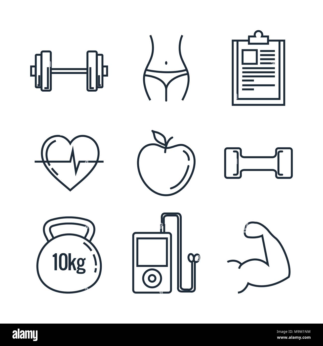 healthy lifestyle set icons Stock Vector Image & Art - Alamy