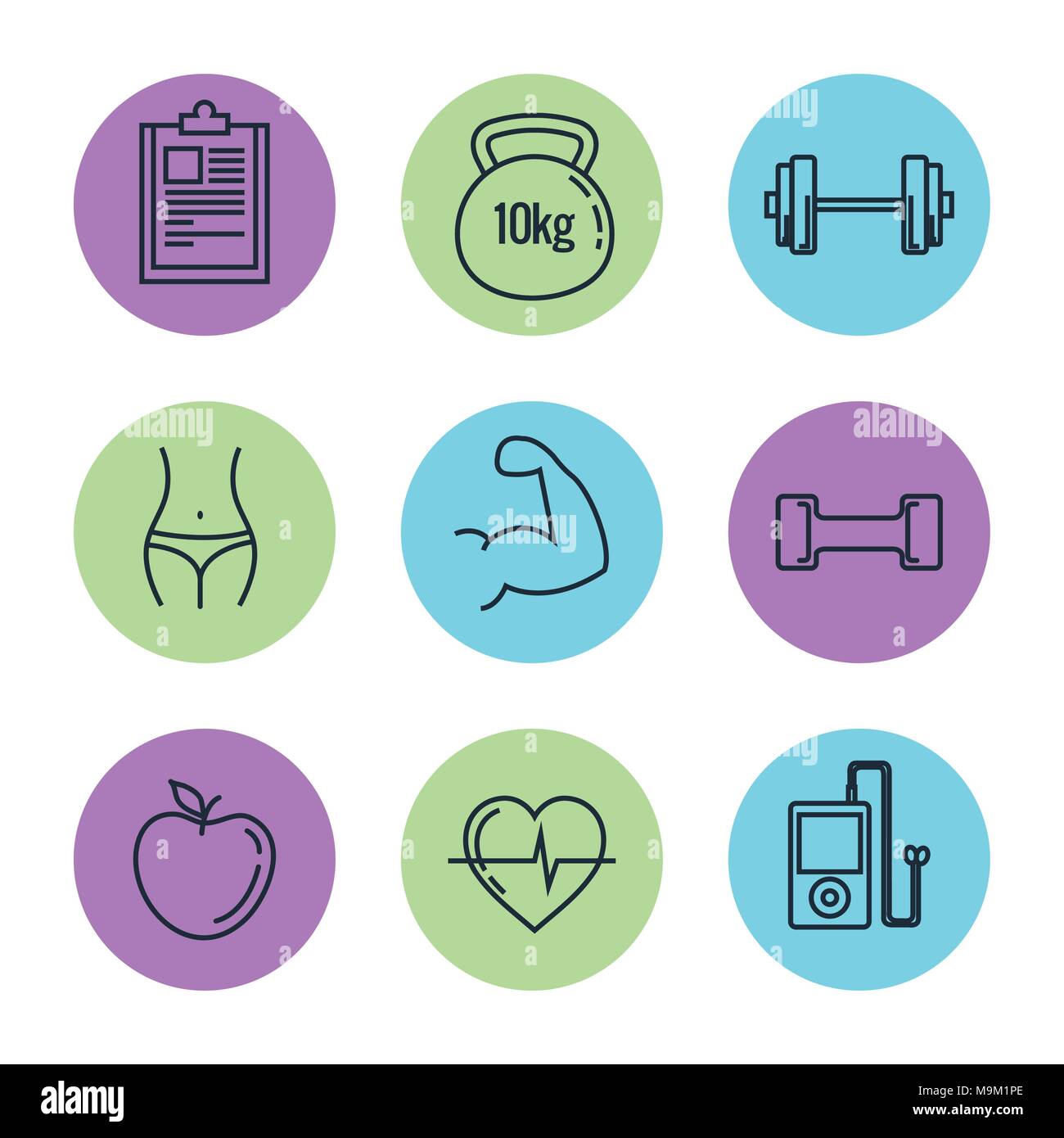 healthy lifestyle set icons Stock Vector Image & Art - Alamy