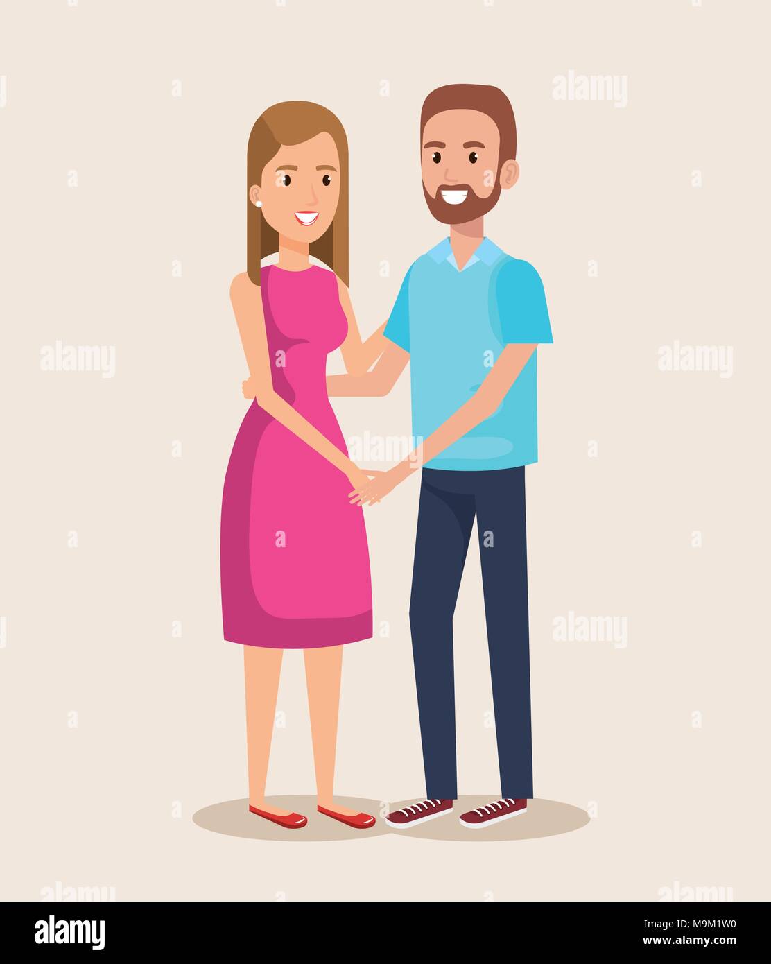 young couple avatars characters Stock Vector Image & Art - Alamy
