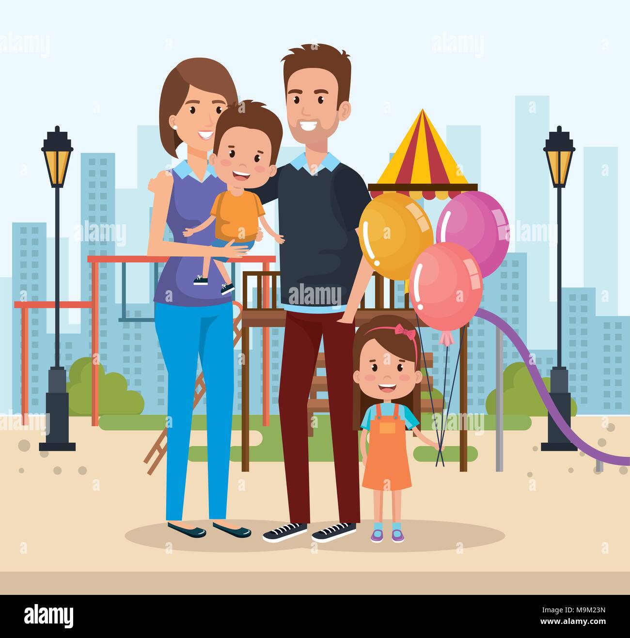 cute family happy in the park characters Stock Vector Image & Art - Alamy