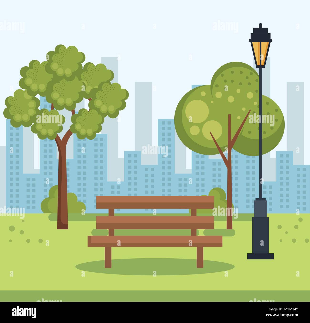 beautiful park landscape scene Stock Vector Image & Art - Alamy