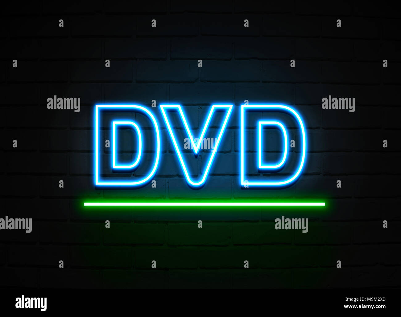 Dvd neon sign - Glowing Neon Sign on brickwall wall - 3D rendered royalty  free stock illustration Stock Photo - Alamy