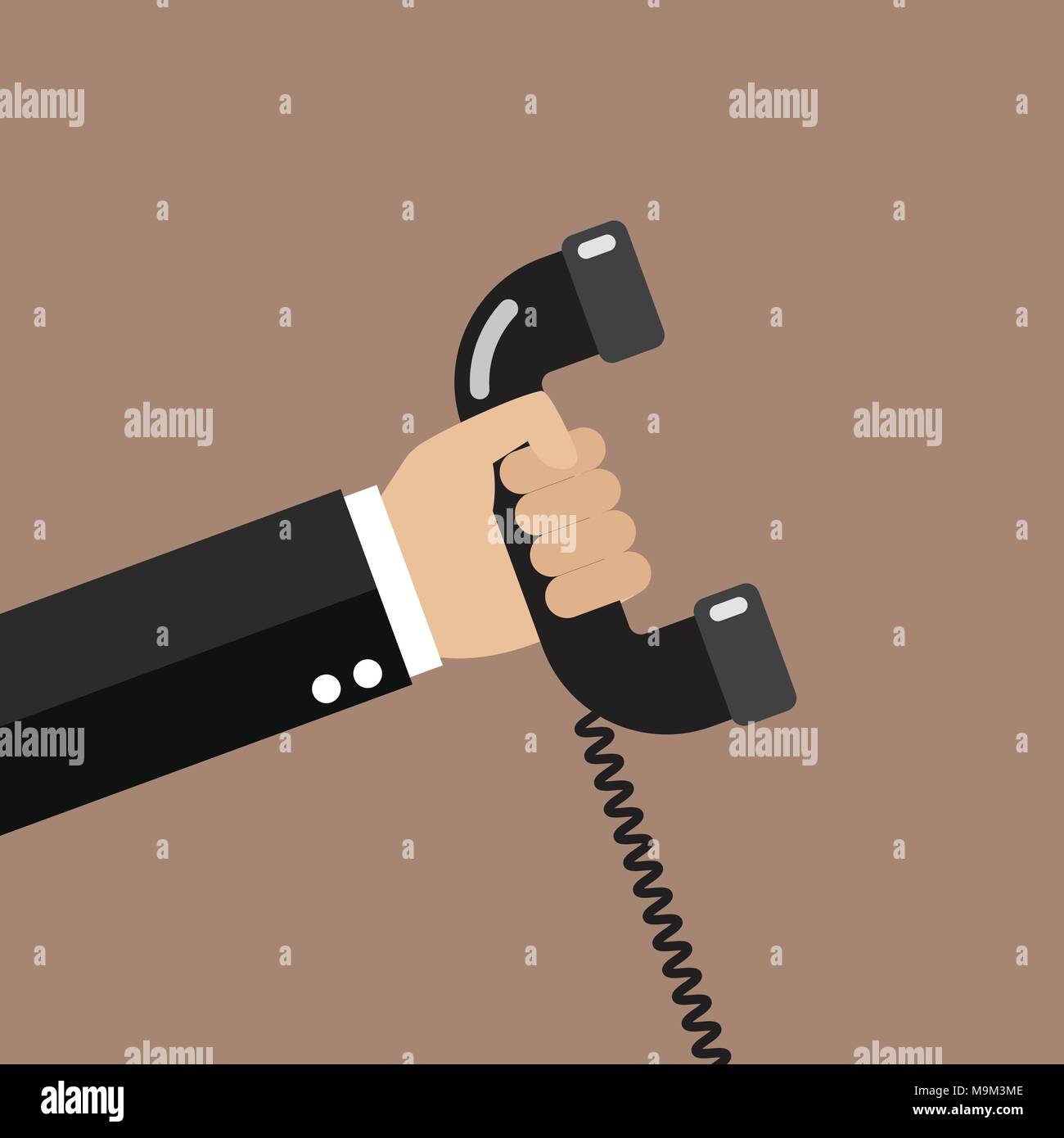 Hand holding phone in flat style. Vector illustration Stock Vector ...