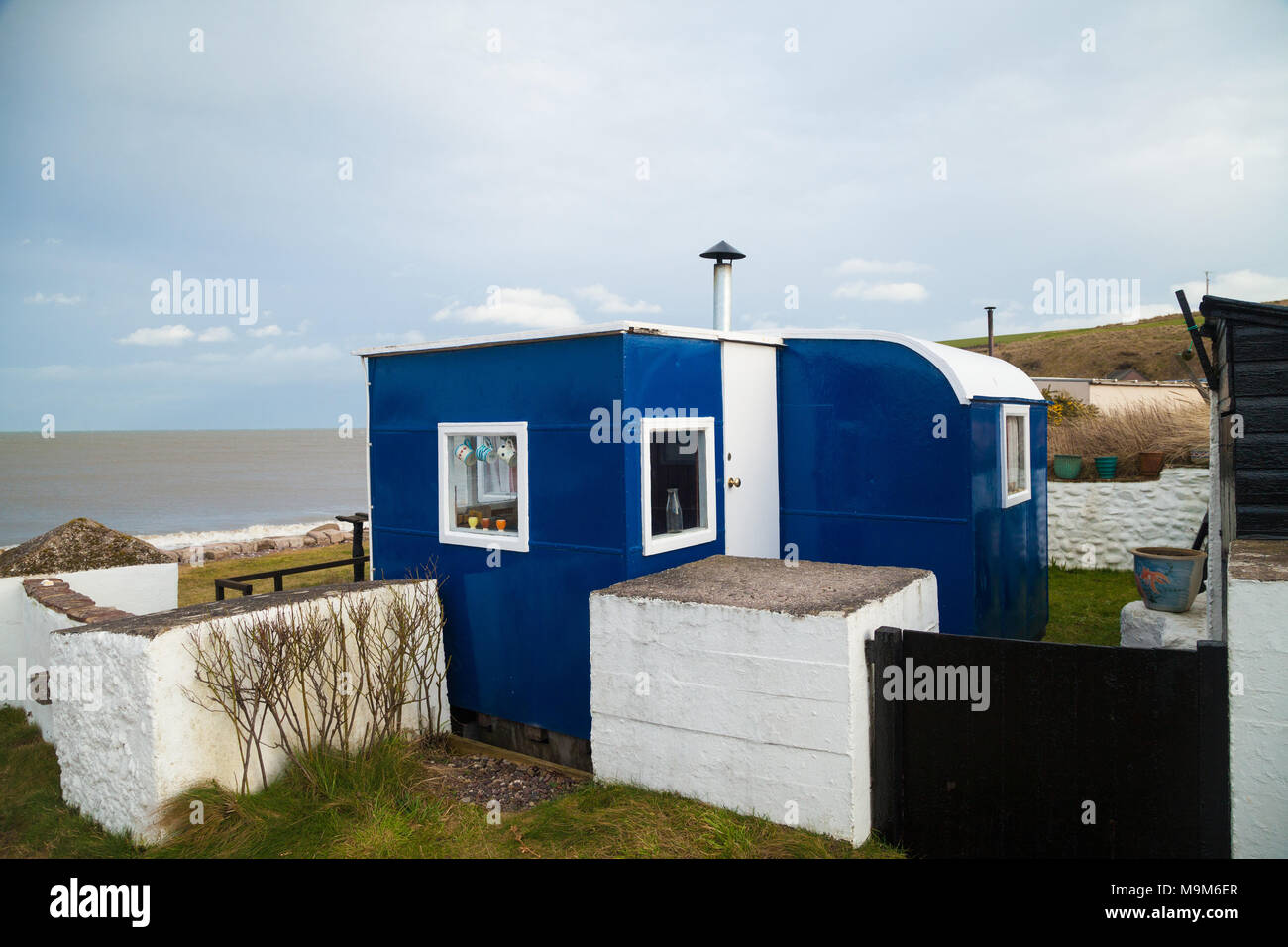 A small caravan converted into a holiday home in Corbie Knowe near