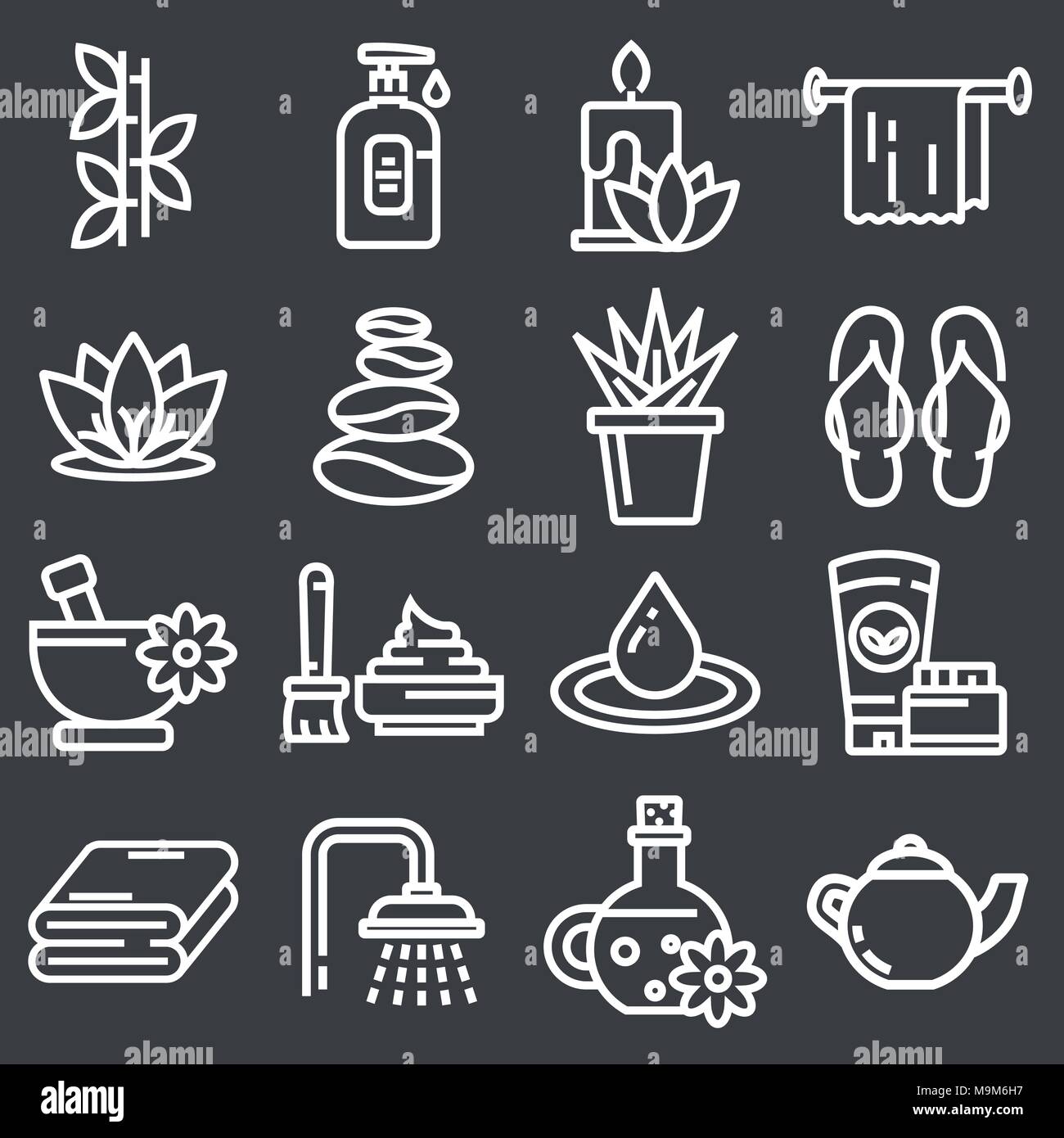 Vector Outline web icon set - Spa and Beauty Stock Vector Image & Art ...