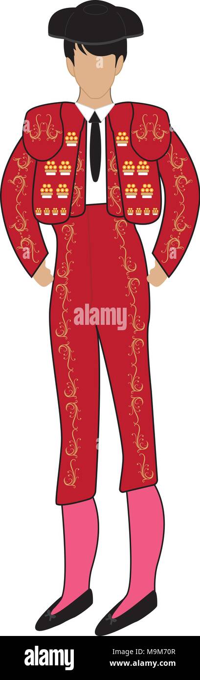 Bullfighter with red light suit Stock Vector