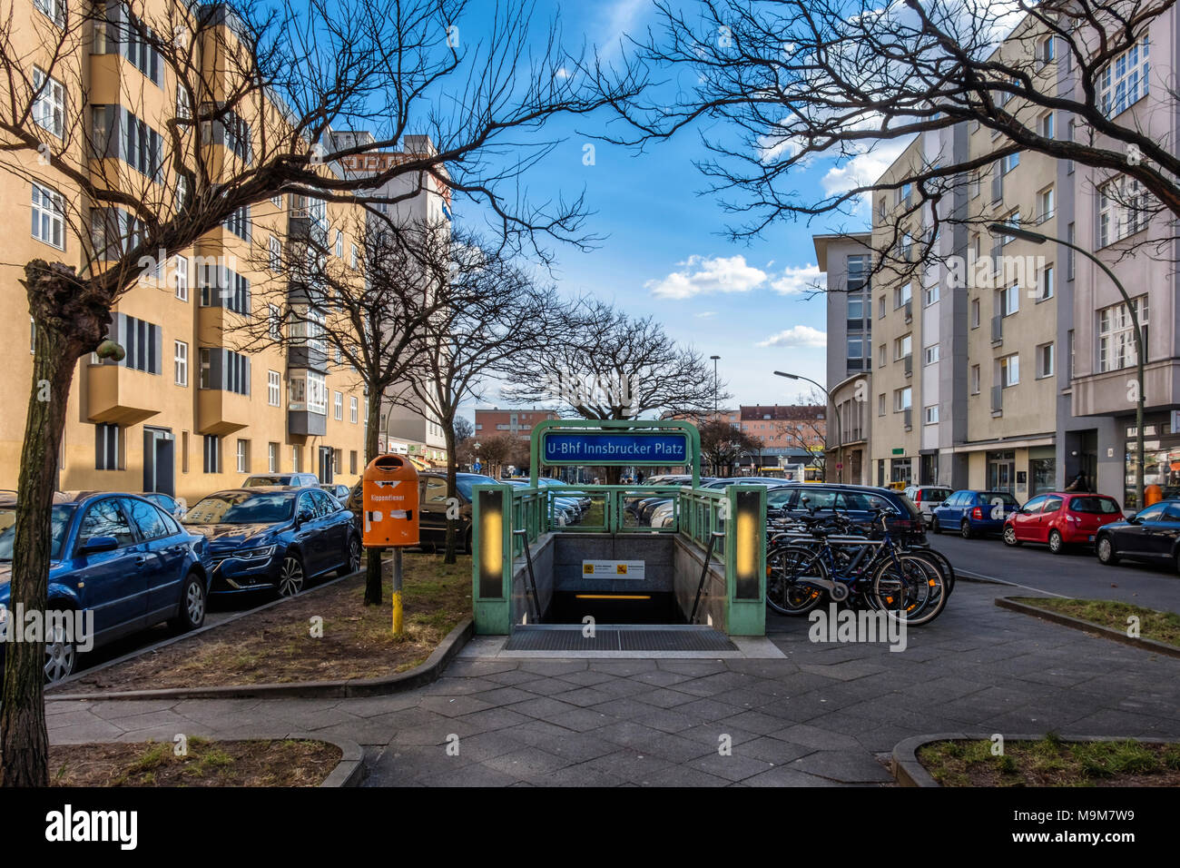 Berlin Schöneberg.Street view. Innsbrucker Platz Ubahn railway station