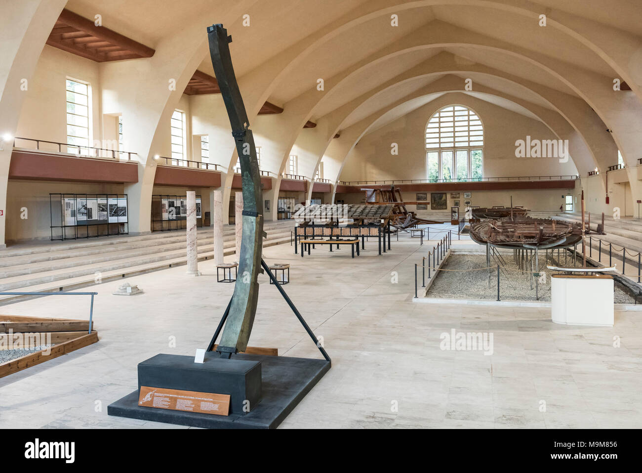 Nemi. Lazio. Italy. Museo delle navi romane di Nemi, (Museum of Ancient Roman Ships), displaying models of the remains of Roman Emperor Caligula's Stock Photo