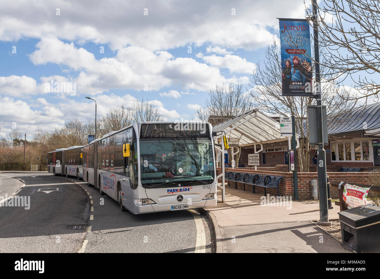 The Park and Ride stop at Rawcliffe Bar in York,North Yorkshire,England