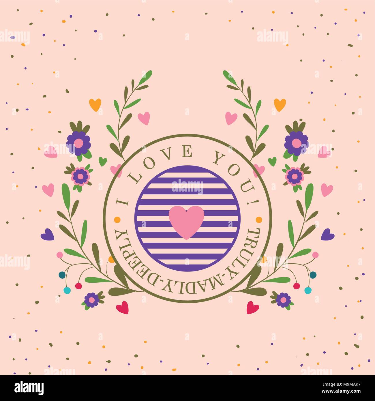 love floral seal card design vector illustration design Stock Vector ...