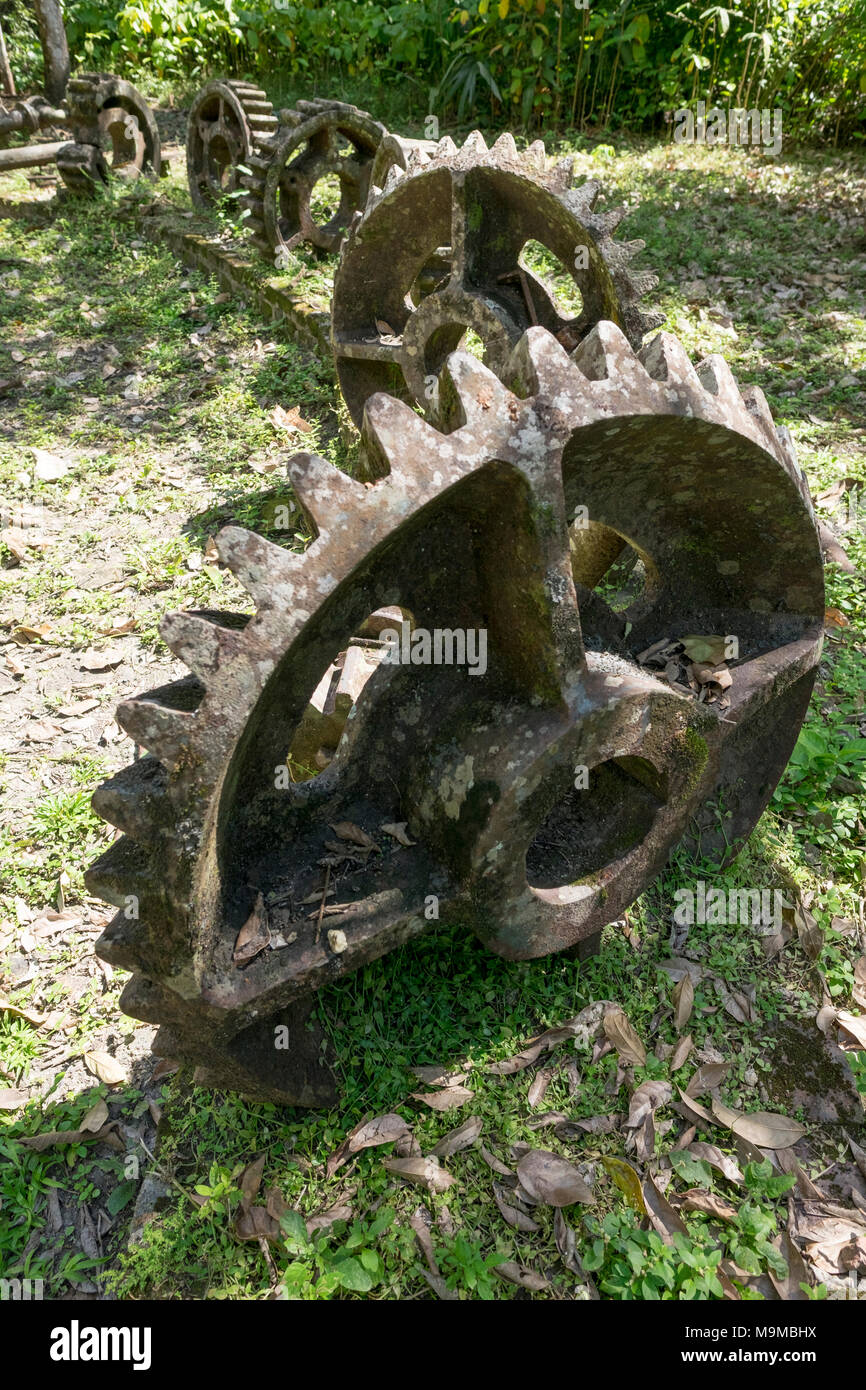 Tools and factory remnants from an old sugar processing mill dating ...