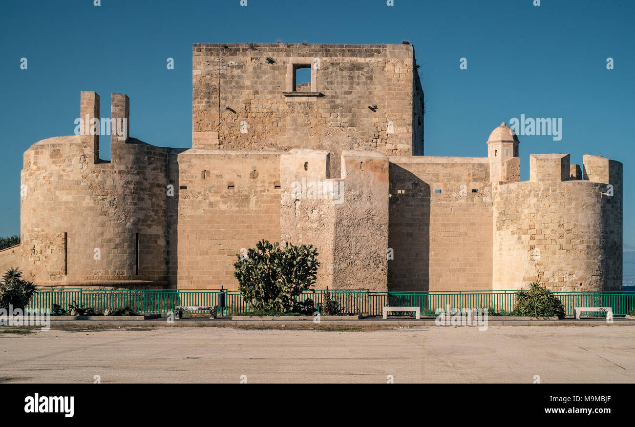The castle of Brucoli. Syracuse province, Sicily, Italy. Stock Photo