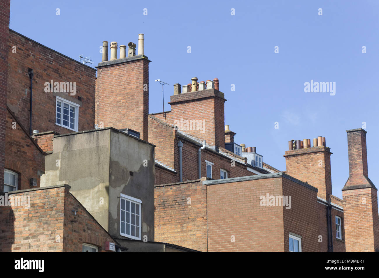 brick terraces house chimney's Stock Photo