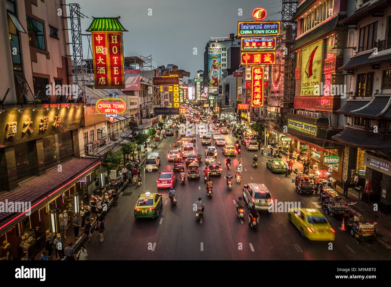 Yaowarat Road in Chinatown, Bangkok, Thailand, March 27, 2018 Stock Photo - Alamy