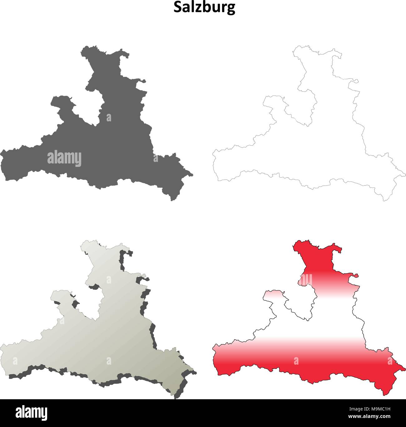 Salzburg Blank Detailed Outline Map Set Stock Vector Image And Art Alamy