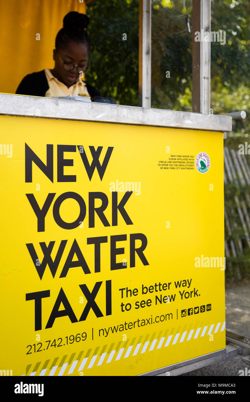 NEW YORK, USA AUGUST 27, 2017 Unidentified woman working at New York