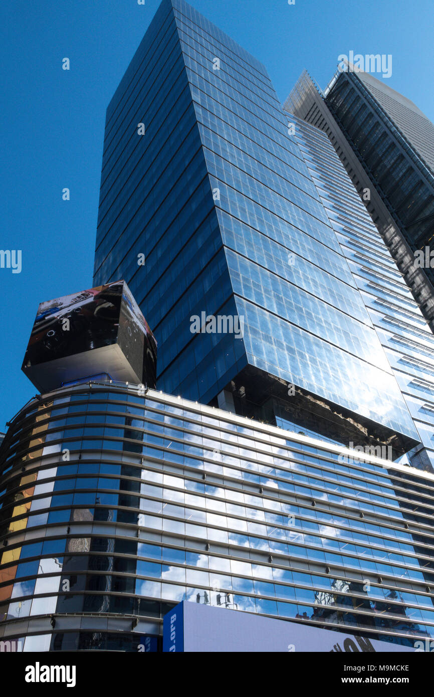 Skyscrapers along 8th Avenue Near Times Square, New York City, USA Stock Photo