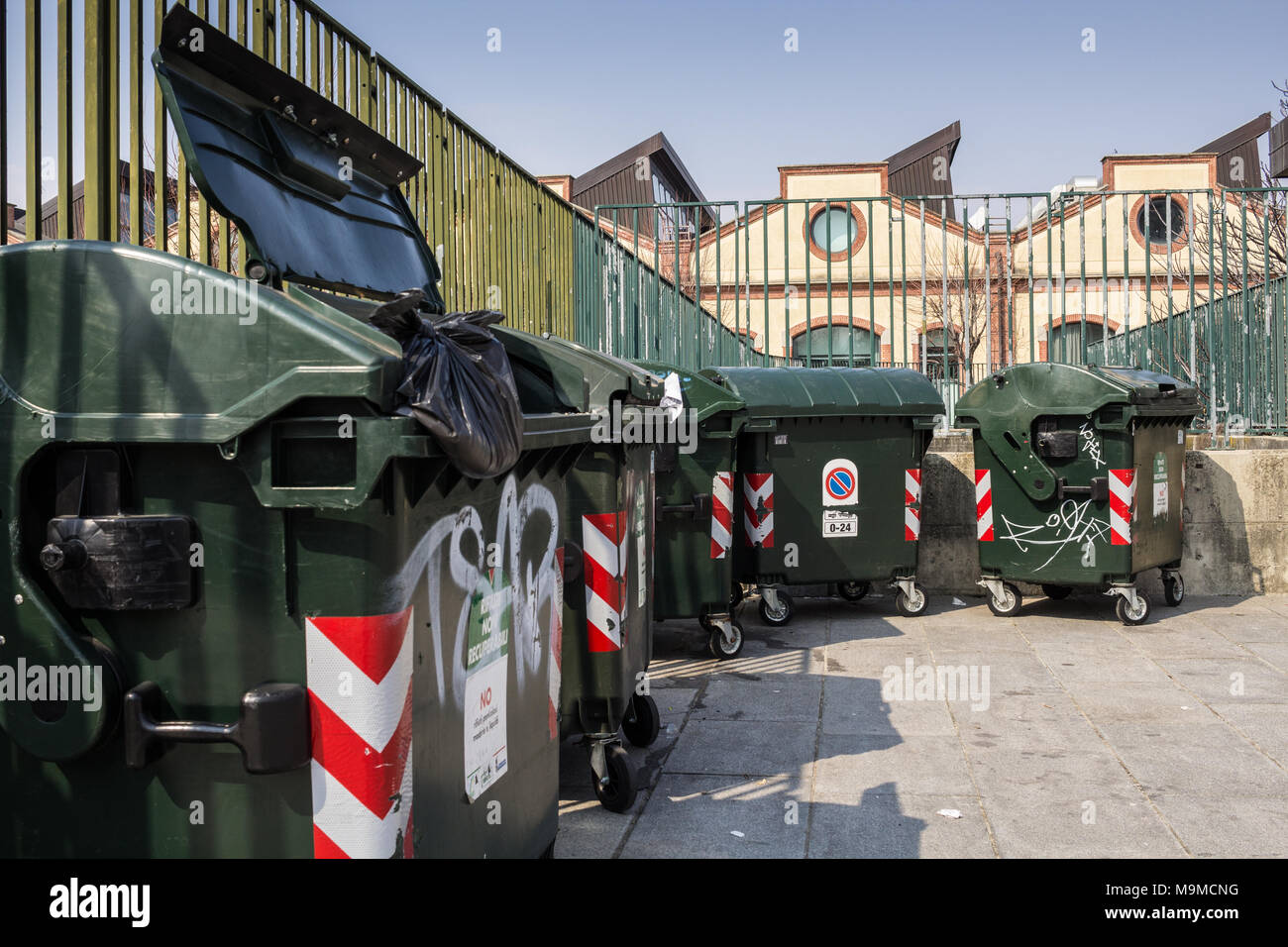 Recycling waste bins hi-res stock photography and images - Alamy
