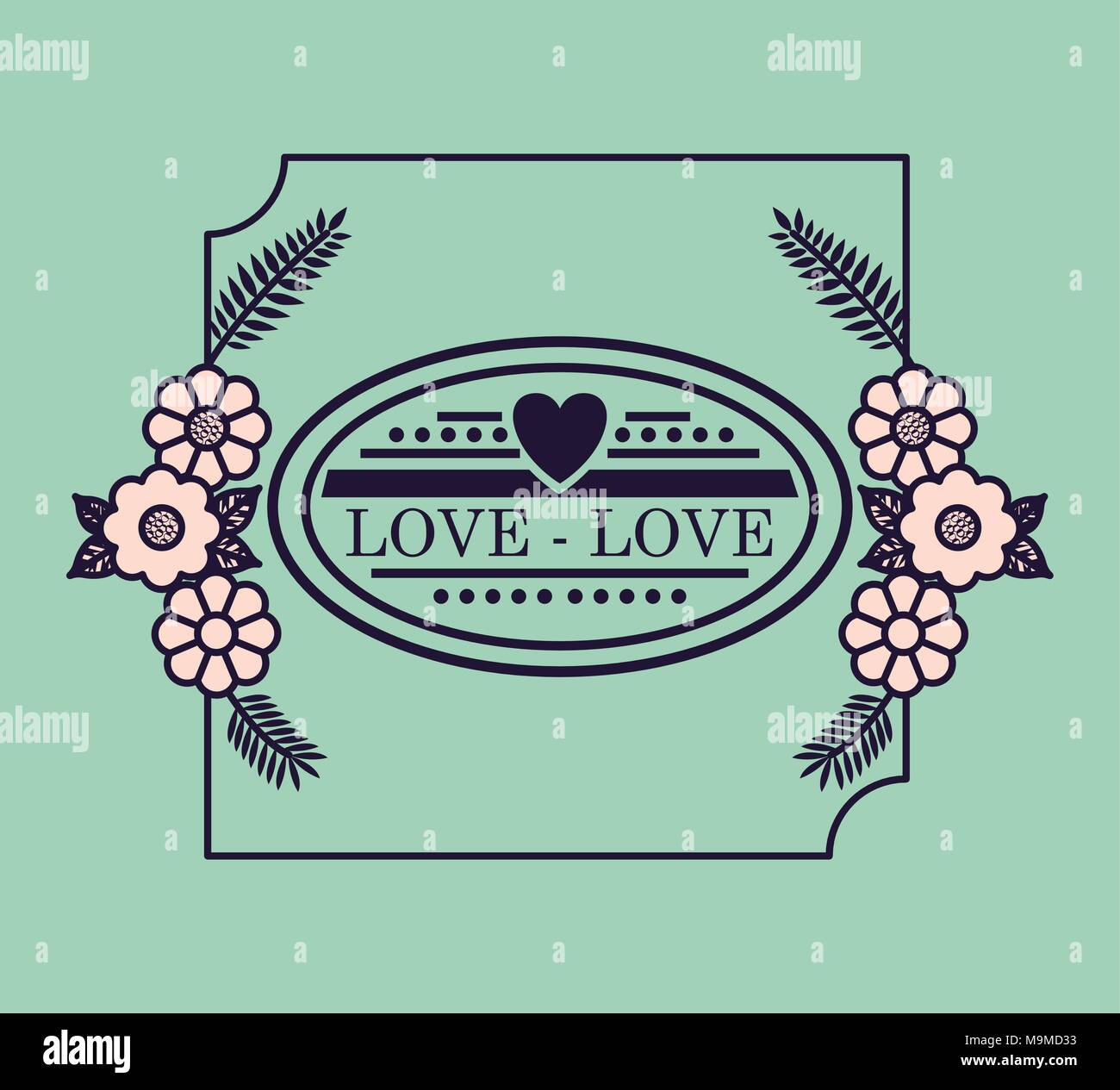love floral seal card design vector illustration design Stock Vector ...