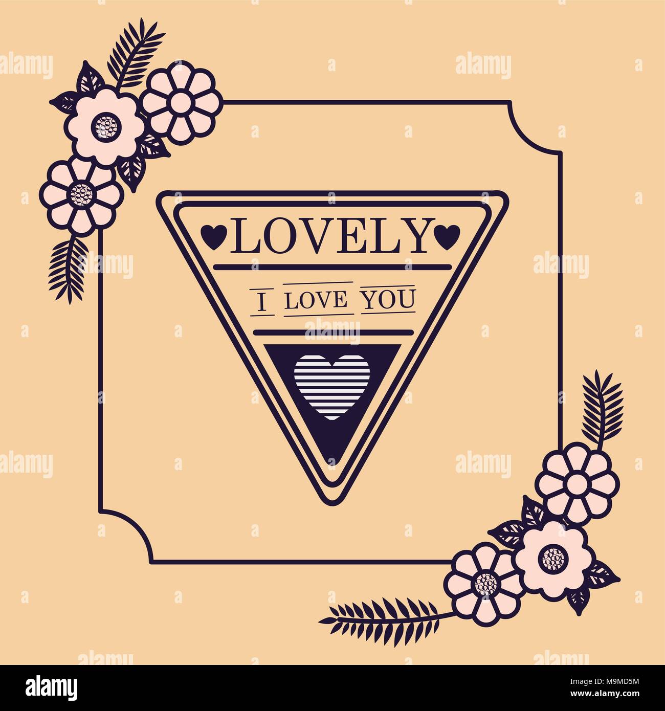 love floral seal card design vector illustration design Stock Vector ...