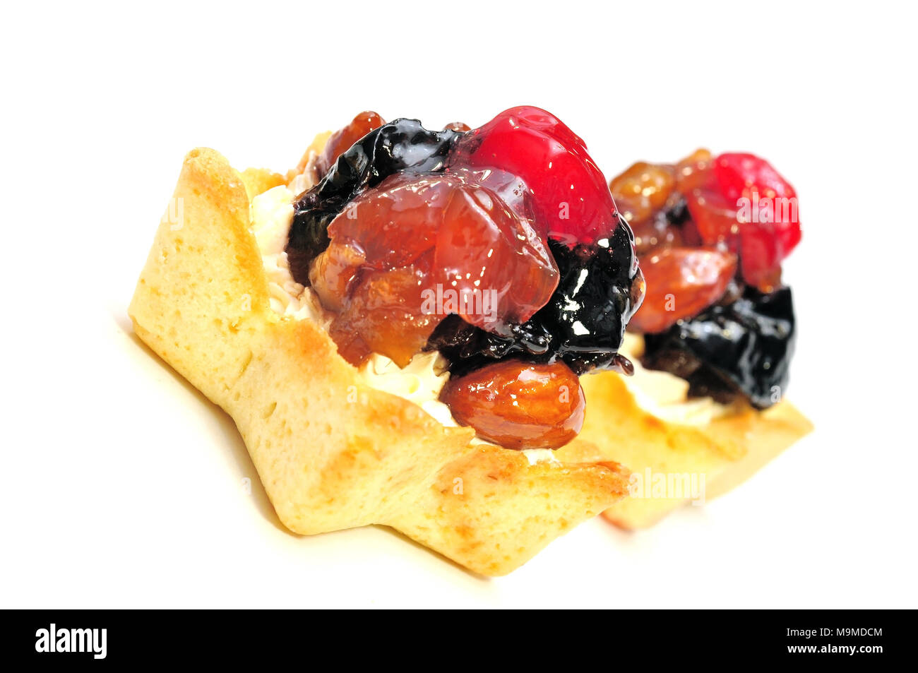 Fruit cake on a white background Stock Photo