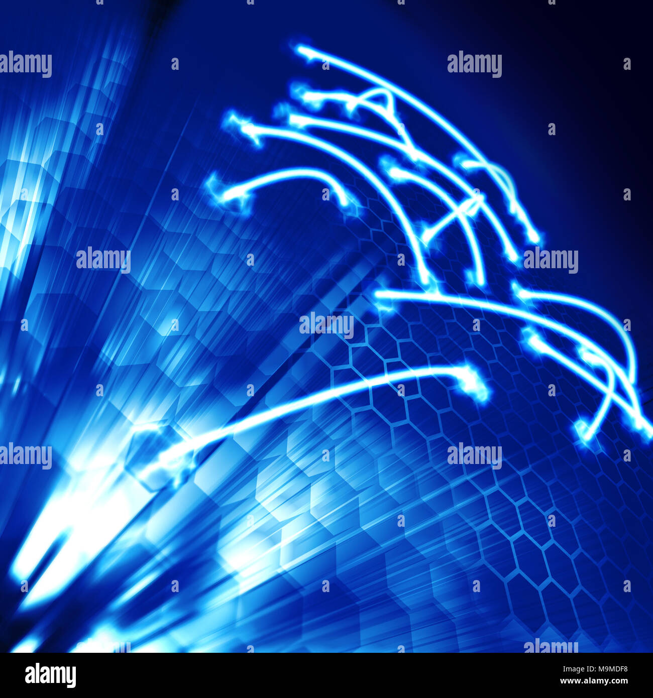 Science lights graphic background 3d rendering Stock Photo