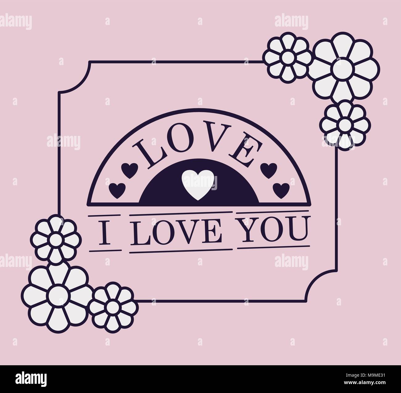 love floral seal card design vector illustration design Stock Vector ...