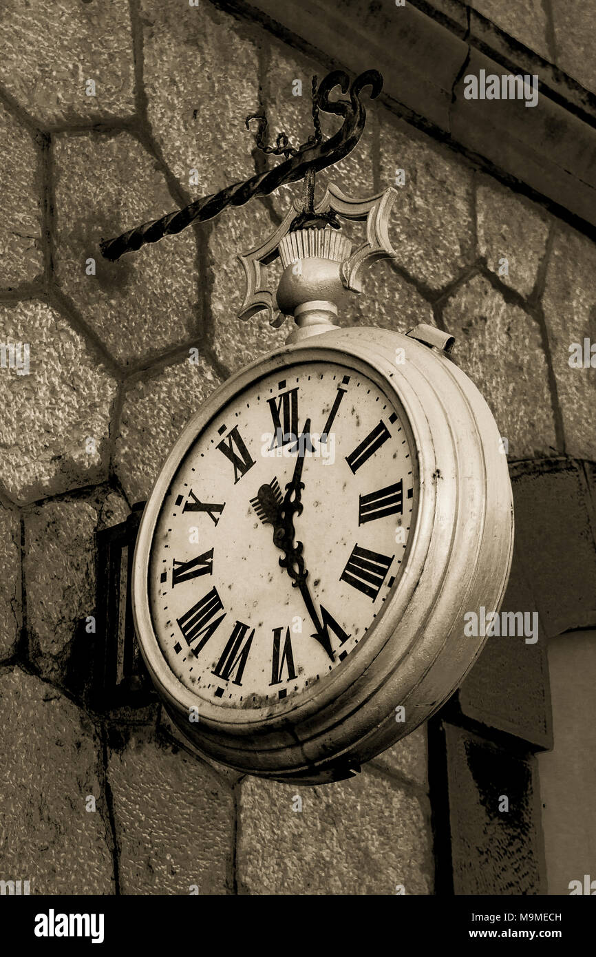 Old clock at Bunyola Station, Mallorca, Spain Stock Photo