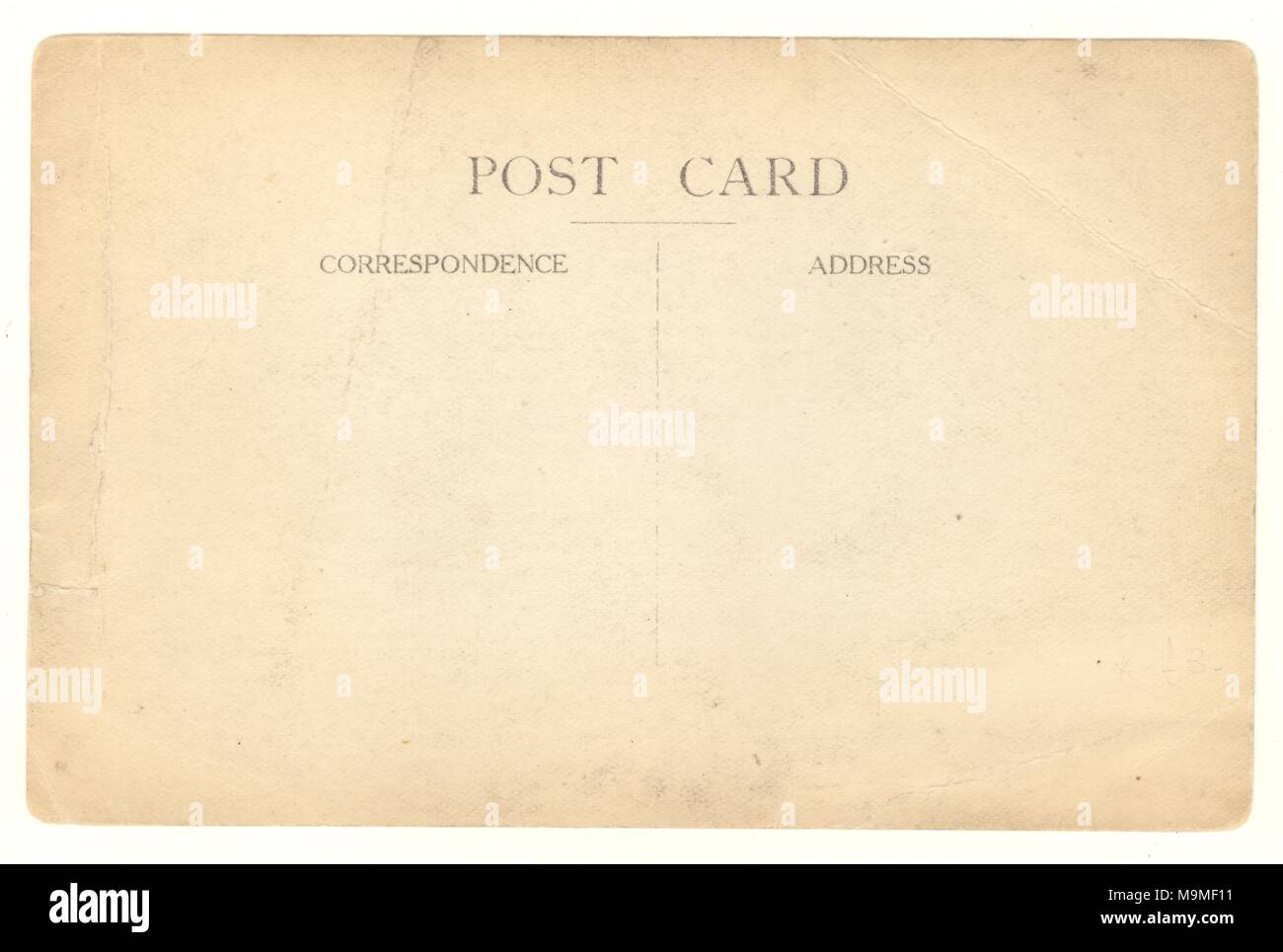 Reverse early 1900's blank postcard, U.K. Stock Photo