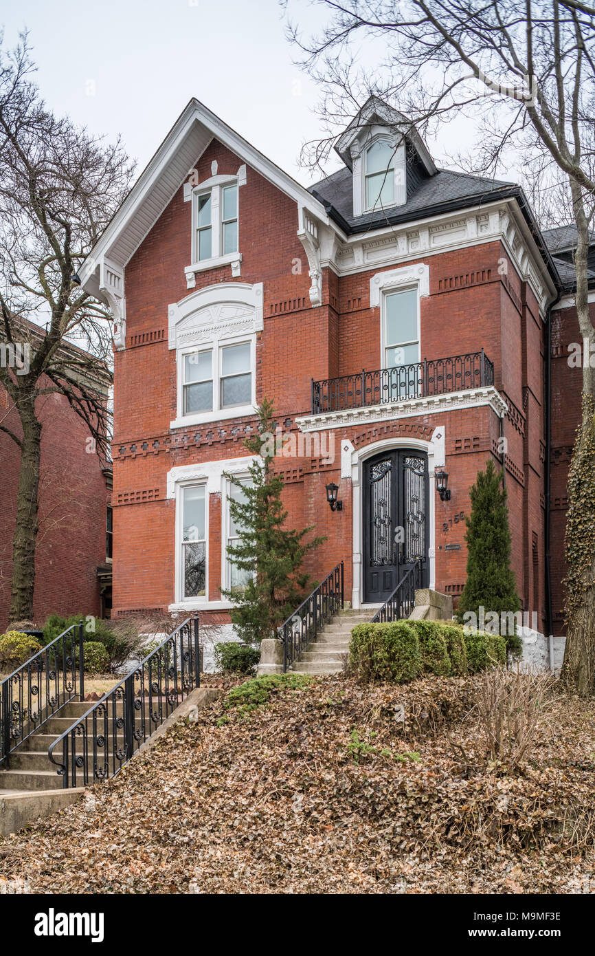 Historic house in the Lafayette Square neighborhood of St. Louis Stock Photo