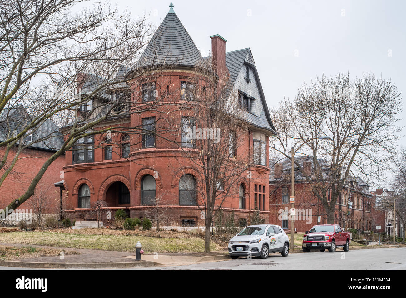 Historic houses in the Lafayette Square neighborhood of St. Louis Stock