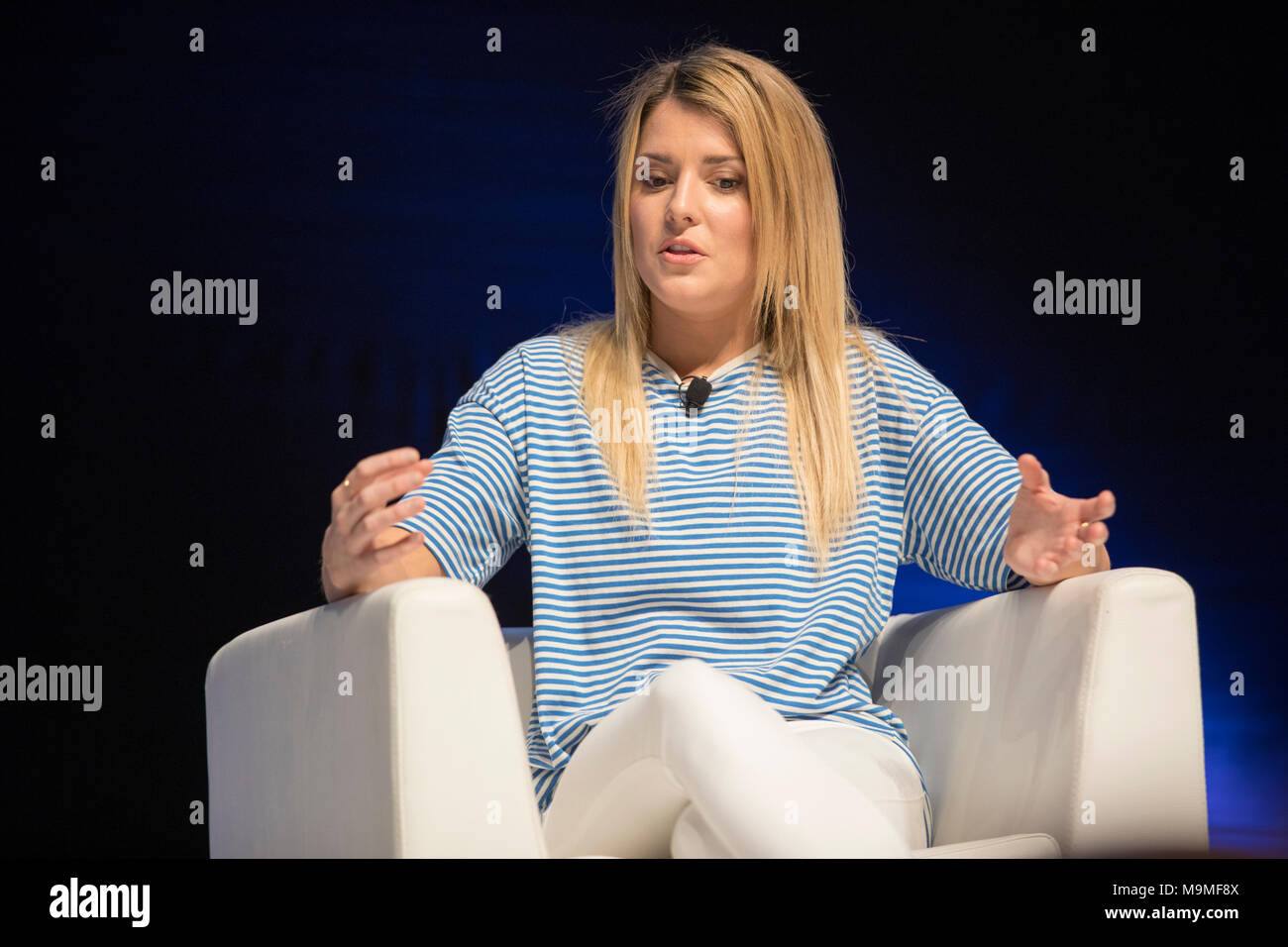 Cannes, France, June 18 2017, American actress, Laura Dern and Grace Helbig, American television and YouTube personality on stage at Cannes Lions 2017 Stock Photo