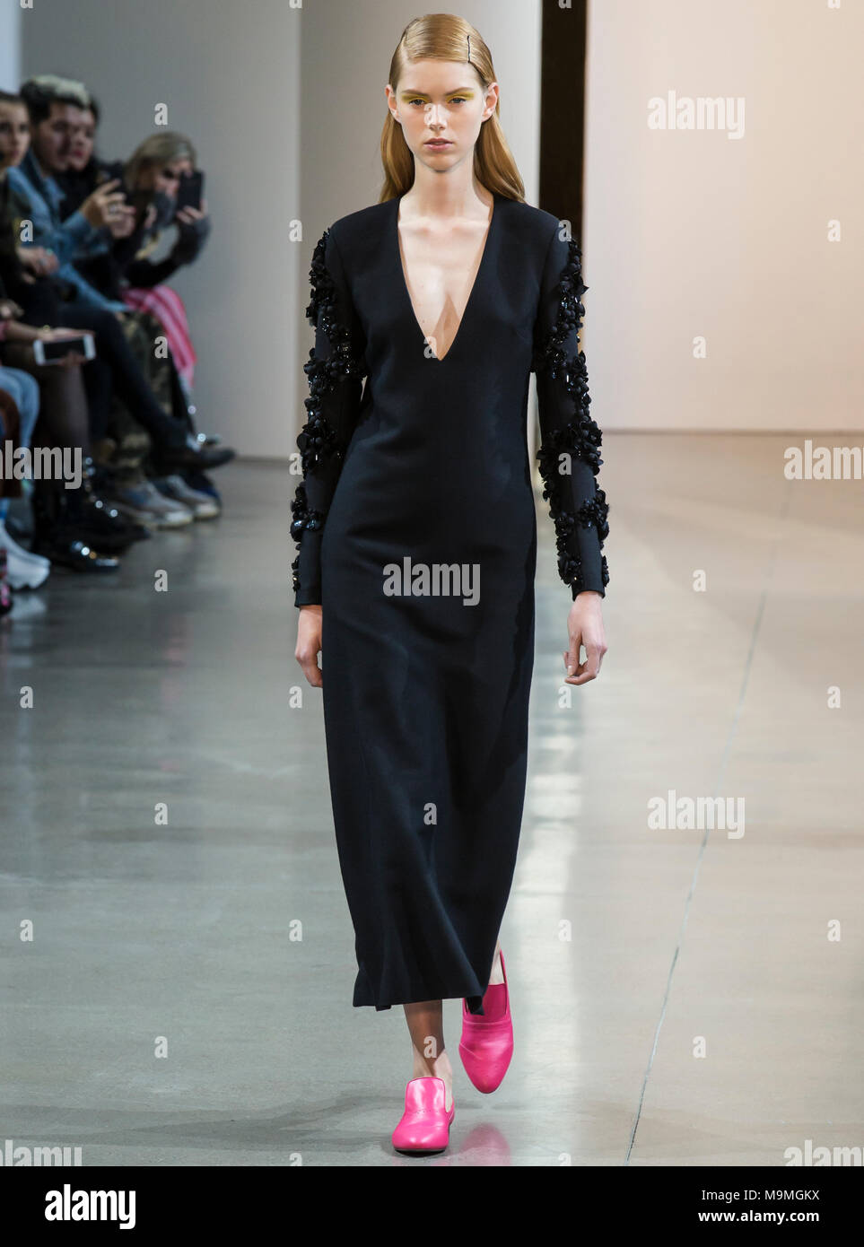 NEW YORK, NY - February 08, 2018: Lululeika Ravn Liep walks the runway at  the Noon by Noor Fall Winter 2018 fashion show during New York Fashion Week  Stock Photo - Alamy