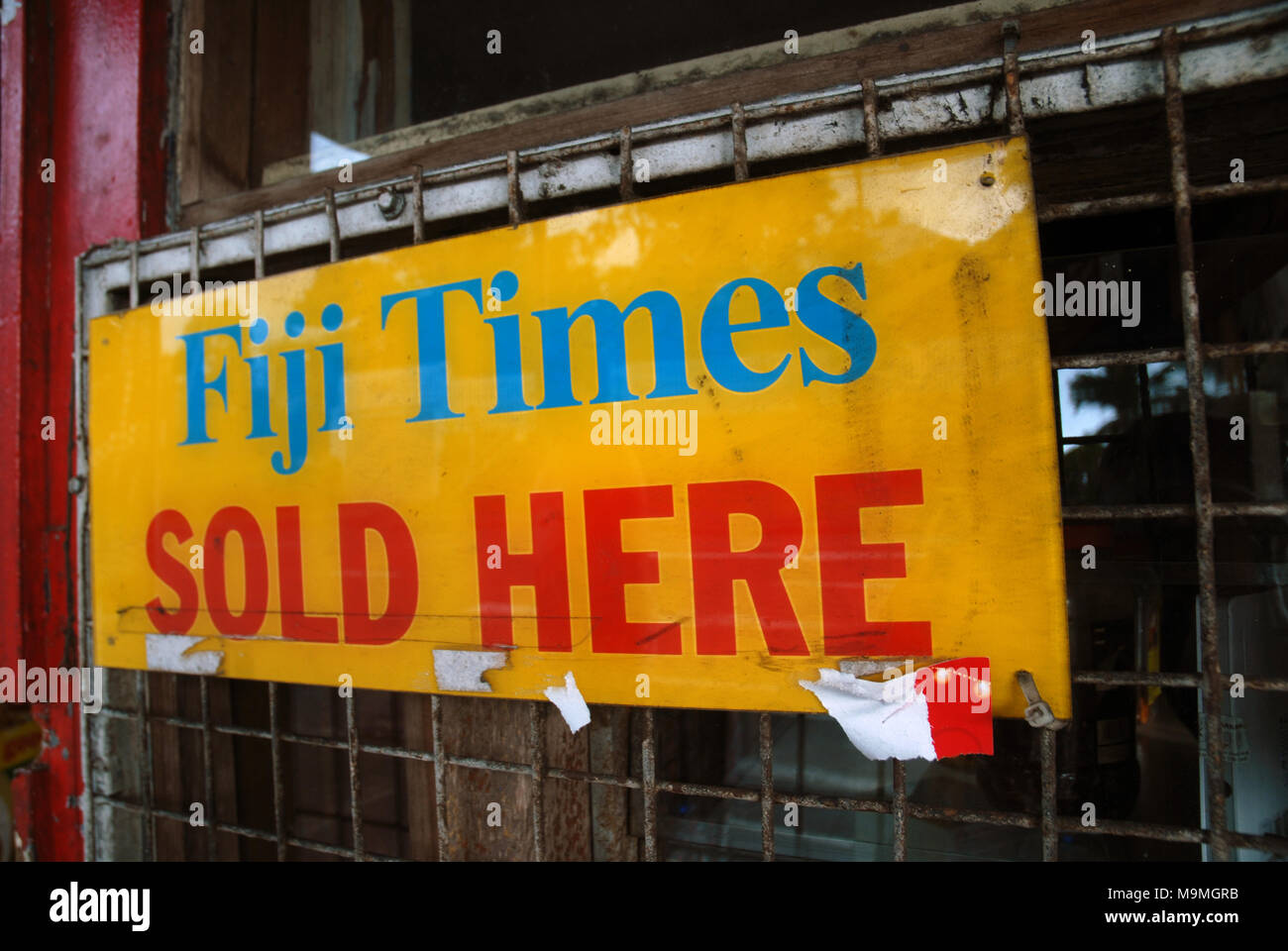 Fiji Times Sold Here sign, Suva, Fiji Stock Photo Alamy