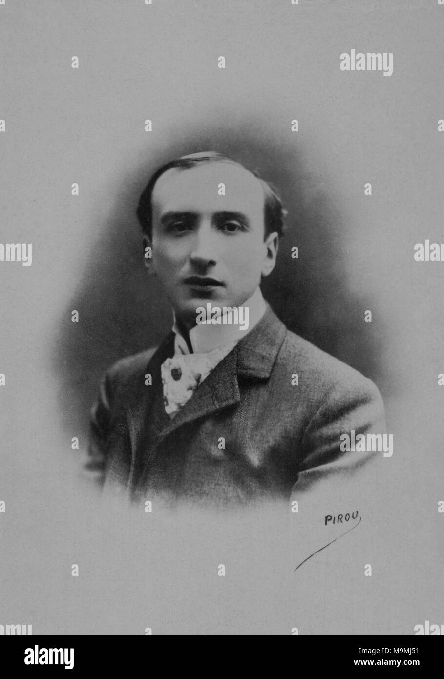Portrait of Henry Bataille ( 1872 - 1922 )   -  photography by    Eugene Pirou ( 1841 - 1909 ) Stock Photo