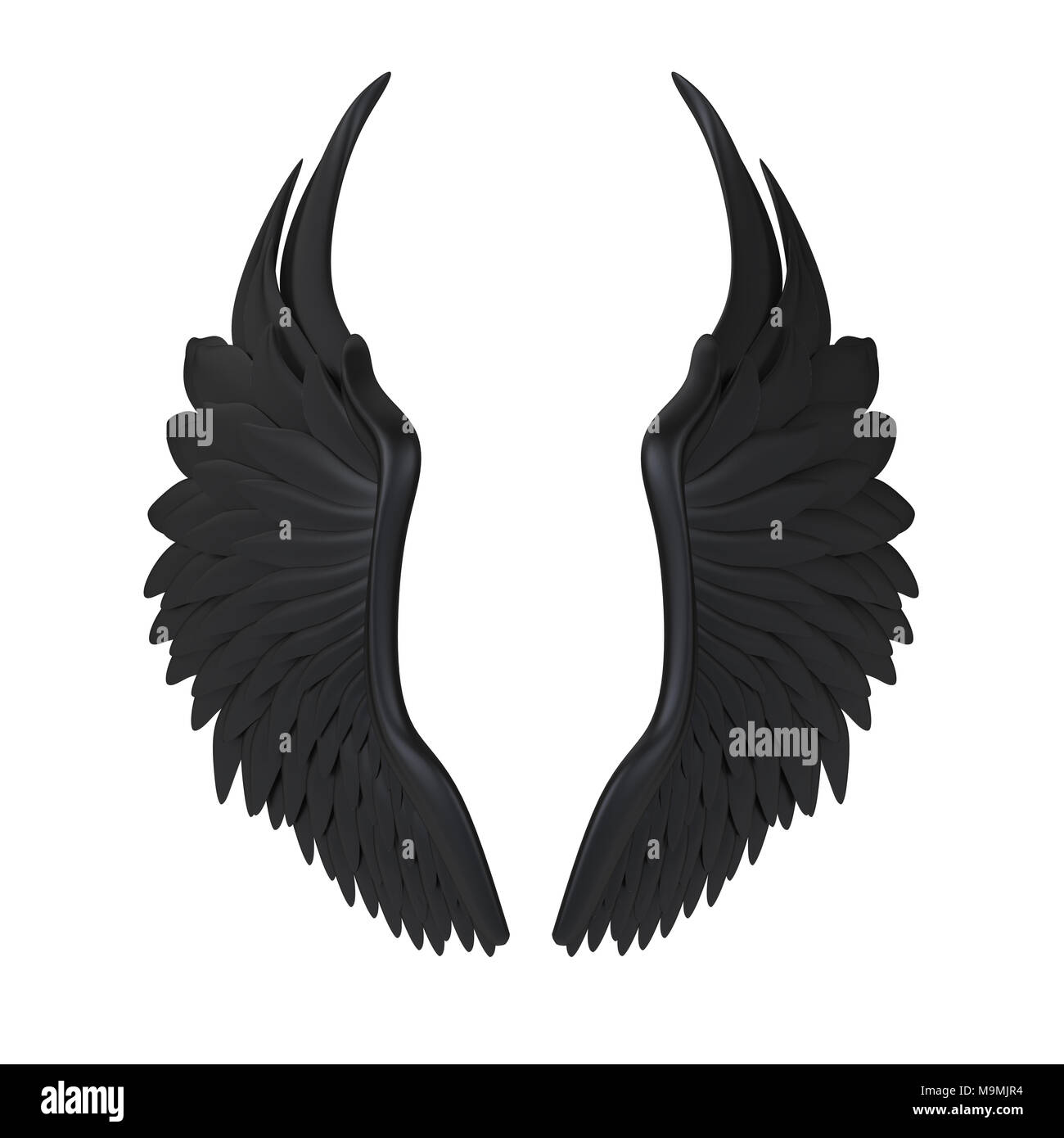 Demon Wings Black Wing Plumage Isolated On White Background Stock Photo -  Download Image Now - iStock